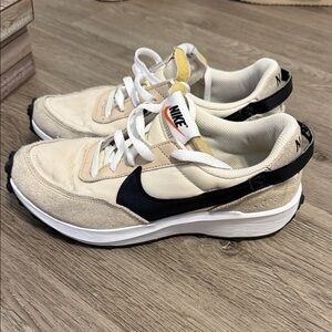 Nike Cream and Black Athletic Shoes